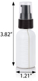1 oz / 30 ml White Graduated Plastic HDPE Boston Round Bottles with Black Treatment Pump (6 PACK)