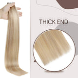 Runature Tape in Hair Extensions Human Hair Golden Blonde Highlighted With Light Blonde 14 Inch Tape on Hair 50g 20 Pieces Real Human Hair Extensions
