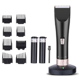 cjc Electric Hair Clipper for Men and Babies Quiet Professional Cordless with Clean & Charge Station Universal USB Charging for Home & Travel (Black)