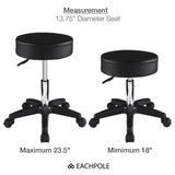 EACHPOLE 360 Degree Pivoting Stool with Rolling Wheels and Hydraulic Height Adjustment for Tattoo Shops, Salons, Drafting, Massage, APL1533