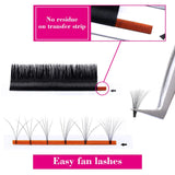 Volume Lash Extensions Easy Fan Volume Lashes 0.03 0.05 0.07 Self Fanning Eyelash Extensions C D DD Curl Rapid Blooming Lashes 8-25mm Length Supply (0.05-C, 21mm)