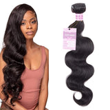 Aigemei Peruvian Virgin Hair Body Wave Natural Color 1 Bundle 100% Unprocessed Body Wavy Human Hair Extensions(10 Inch,Natural Black)