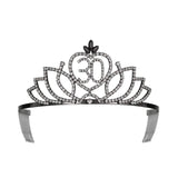 YZHSTONE Women 30th Birthday Queen Tiaras Crown Black Metal Rhinestone Crystal Princess Female 30th Birthday Prom Costume Queen Tiaras Crowns