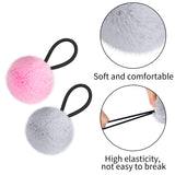 24 Pieces Pom Ball Elastic Hair Ties Cute Pompom Hair Bands pom pom hair tie Colorful Ponytail Holders for Girl Women
