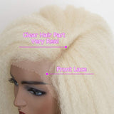 FASHION IDOL Lace Front Wigs for Black Women Afro kinky Straight Wigs 613 Synthetic Wigs with Curly Ends