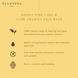 Glamveda Papaya Anti Tan and Glow Foaming Face Wash, Orange, 150 ml