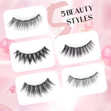 CALAILIS Magnetic Eyeliner and Eyelashes Kit, for Magnetic Lashes Set, Waterproof Liquid Eye Liner, 3D Faux Mink Eye Lashes False Eyelashes Reusable Lashes, Free Applicator，Mix Style 5 pairs CY05