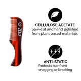 ZEUS Mustache Styling Kit for Men - Mega Hold Styling Wax + Saw-Cut Mustache Comb!