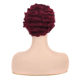 Baruisi Short Curly Nuna Wigs Pixie Wigs for Women Synthetic Finger Wave Hair Wig,Wine Red