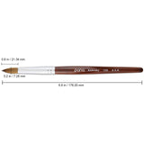 PANA 100% Pure Kolinsky Hair Bristles Acrylic Nail Brush Oval Crimped Shaped Mahogany Wood Handle Professional Salon Quality (Size 10, Mahogany)