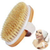 Dry Body Brush-100% Nature Boar Bristles Bamboo Shower Bath Brushes for Exfoliating - Help your Cellulite Reduction Body Massage Glowing Skin -Improves Lymphatic Functions,Sleep Improvement-by Ecobambu