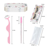 170pcs False Eyelash Kit Include 20 Eyelash Packaging Box Eyelash Storage Case, 20 False Eyelash Tray, 30 Eyelash Extension Tweezers Applicator Tool, 100 Eyelash Brush Mascara Wands Applicator(Pink)