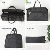 Kiwayo Black Makeup Bag/Cosmetic Bag/Toiletry Bag for Traveling Large Capacity with Handle, Zipper, Multi-Pockets | Purse/Tote Organizer Insert | Portable Handbag Storage Bag Gift with A Bow