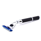 Black Metal Triple Blade Razor from Parker Safety Razor - Accepts Mach 3 and Gillette 3 Blades