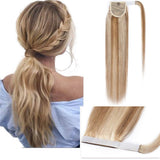 Ponytail Extensions Down 11 Inch up Hairpieces for Brown Mix Bleach Magic Tail