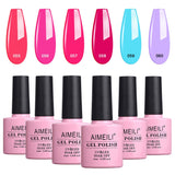 AIMEILI Soak Off UV LED Gel Nail Polish Multicolor/Mix Color/Combo Color Set Of 6pcs X 10ml - Kit Set 12