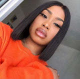 Ornate Hair 4X4 Short Bob Lace front Wigs Human Hair Straight Natural Color 150% Density Brazilian Virgin Remy Hair Wigs Pre Plucked (12 inch)