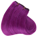 Purple Clip in Hair Extensions Real Human Hair 20 Inch 5Pcs 40G Clip ins Double Weft Hair Extensions Festival Hair