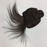 Komorebi Clip in Human Hair Extensions Thick and Straight Hair Drkest Brown Color Real Human Hair Extensions Clip on 20inchs 7pcs/85g