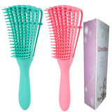 Ez Detangling Brush for Curly Hair Knots Detangler Hair Textured 3a to 4c Kinky Wavy Wet Thick Long Dry Black Natural Hair, Easy to Clean 2 Pack