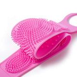 Silicone Back Scrubber for Shower Exfoliating Upgrade Material Long Handle Bathing Brush Belt for Body Massage and Skin Clean