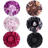 6 Pack Satin Sleep Cap for Women Soft Elastic Wide Band Hat Night Sleeping Head Cover for Good Sleeping (Normal Size)