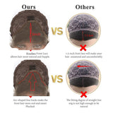 Ombre Brown Wig Dark Roots Glueless Lace Front Wig With Baby Hair Heat Resistant Hair 24Inch Synthetic Wigs For Black Women