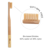 GoWoo 100% Natural Bamboo Toothbrush Soft - Organic Eco Friendly Toothbrushes with Soft Nylon Bristles, BPA-Free, Biodegradable, Dental Care Set for Men and Women, (Pack of 4, Adult, Rainbow)