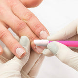 BQTQ 150 Pieces Plastic Handle Nail Cuticle Pusher Rubber Tipped Nail Cleaner Colored Nail Art Tool for Men and Women, 3 Colors