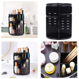 360 Degree Rotating Makeup Organizer, DIY Adjustable Bathroom Makeup Carousel Spinning Holder Rack, Large Capacity Cosmetics Storage Box Vanity Shelf Countertop, Fits Makeup Brushes, Lipsticks, Black