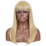 Sotica 22 Inch Bob Wigs Blonde Mixed Long Straight Synthetic Wigs Heat Resistant Full Wig with Bangs for Daily or Cosplay