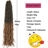 Brown Crochet Hair 36inch Super Long Soft Faux Locs Ombre Crochet Braid Natural Pre Looped Natural Crochet Locs Curly Wave Braiding Hair（36inch #T27 1pack）