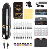 Tattoo Pen Kit Complete - Jconly Tattoo Kit Rotary Tattoo Machine Pen LCD Power Supply 20 Cartridges Needles Tattoo Inks Pen Sleeves Foot Pedal Practice Skin for Tattoo Beginners (Tattoo Gun)…