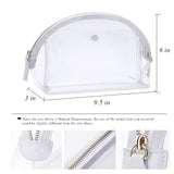 Rownyeon Clear Toiletry Makeup Bags Portable Travel Bag Water Resistant Cosmetic Pouch Organizer Bag with Removable Inner Bag for Women Girls