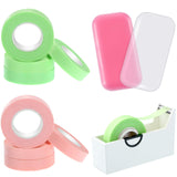 10 Rolls Eyelash Extension Tape Breathable Lash Tape Beauty Eyelash Tape Fabric Tape, 2 Pieces Silicone Eyelash Pad with Tape Cutter Dispenser for Eyelash Extension Supply (Pink, Green)