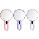 Vtrem 15X 1X Magnifying Makeup Mirror Double Sided Handheld Mirror with Magnification Portable Folding Vanity Mirror with Stand for Home Travel, Pink