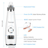 blackhead vacuum remover acne remover, toyuugo Facial Pore Cleanser Electric Acne Comedone, 3 Adjustable Suction Power, USB Rechargeable, LED Screen Blackhead Extractor Tool for Women and Men