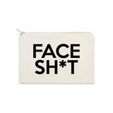 Face Sht 12 oz Cosmetic Makeup Cotton Canvas Bag - (Black Canvas)