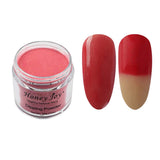28g/Box Red and Beige Temperature Color Change Dip Powder Nails Dipping Nails Long-lasting Nails No UV Light Needed, (W-No.10)