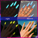 Vrenmol Glow in the Dark Gel Nail Polish Neon Shellac Nail Gel polish Soak Off UV Glow Effect Nail Polish Fluorescent Bright Colors Lacquer Nail Art-6 PCS 8 ML