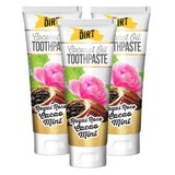 The Dirt All Natural Gluten & Fluoride Free Coconut & MCT Oil Toothpaste - Natural Teeth Whitening Toothpaste Botanically Sweetened, No Artificial Flavors |Rose Cacao Mint, 10 Week Supply (3 Pack)