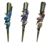 Set of 3 Flower Alligator Clips YY86155-1-3bluePurRose