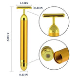 Beauty Bar 24k Golden Pulse Facial Face Massager for Skin Care, Electric T-Shape Vibrating Facial Massager Tools Instant Face Lift, Anti-Wrinkles, Skin Tightening, Face Firming