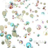 AB EFFECT Colors mixed with Swarovski 2058 Xilion / 2088 Xirius Rose flatbacks sizes ss5, ss7, ss9, ss12, ss16, ss20, ss30 No-Hotfix rhinestones nail art 144 pcs (1 gross) from Mychobos (Crystal-Wholesale)