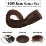 14 Inch Remy Tape in Human Hair Extensions 20pcs 40g/pack #4 Medium Brown Balayage Long Straight Hair Seamless Skin Weft Invisible Double Sided Tape