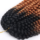 Spring Twist Hair 12 Inch 3 Pack Ombre Colors Crochet Braids Bomb Twist Crochet Braids Kanekalon Synthetic Hair Extensions(Black brown beige)