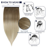 Full Shine Hair Extensions Clip Ins 10 Pieces Remy Balayage Clip In Hair Extensions Color 8 Ash Brown Fading to 60 Platinum Blonde Straight Clip Extensions Real Hair 12 Inch 80 Gram