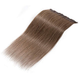 Clip in hair extensions human hair one piece human hair extensions 5 clips 100% Remy Human Hair Straight Light Auburn 22"(55cm) - 55g