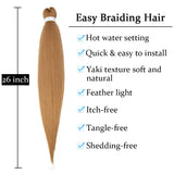 SEGO Pre Stretched Braiding Hair Extensions Easy Braid Professional Itch Free Hot Water Setting Synthetic Fiber Corchet 26 Inch Yaki Texture Braid Twist Hair 6 packs 540g 27#