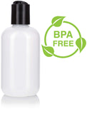 4 oz/120 ml Clear Natural Squeeze LDPE Plastic Bottle with Black Disc Cap (12 Pack) + Funnel